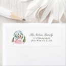 Search for snow globe return address labels Elegant