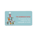 Search for cartoon family return address labels Whimsical