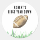 Search for football birthday stickers First year down
