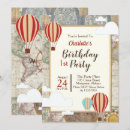 Search for vintage maps invitations Hot air balloon