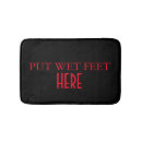 Search for funny text bath mats Black