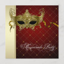 Search for burgundy masquerade party invitations Red
