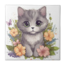 Search for kawaii tiles Gray cat