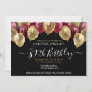 Search for red and gold 80th birthday invitations Black