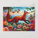 Search for flower fox postcards Whimsical