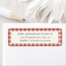 Search for red gingham return address labels Vintage