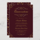 Search for burgundy and gold quinceanera invitations Modern