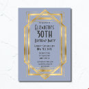Search for blue gold 30th birthday invitations Adult birthday party