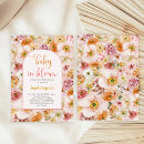 Search for bright flower baby shower invitations Baby in bloom
