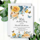 Search for blue floral birthday invitations Botanical
