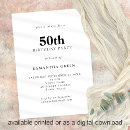 Search for male 50th birthday invitations Modern