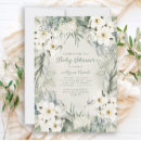 Search for green white baby shower invitations Botanical
