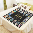 Search for 80th birthday blankets Black and gold