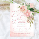 Search for elegant pink rose baby shower invitations Simple