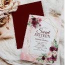 Search for burgundy and gold sweet 16 invitations Wine