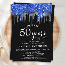 Search for royal blue black birthday invitations Silver