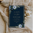 Search for navy blue floral wedding invitations Navy and gold