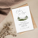 Search for mountain watercolor wedding invitations Pine trees