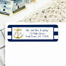 Search for navy blue and white stripe return address labels Elegant