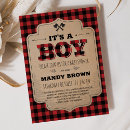 Search for lumberjack baby shower invitations Red