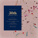 Search for blue 30th birthday invitations Typography