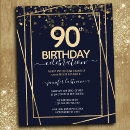 Search for gold 90th birthday invitations Glitter