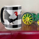 Search for black and white rooster mugs Farm