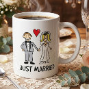 Search for bride and groom cartoon mugs Newly weds