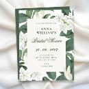 Search for green leaves bridal shower invitations White