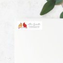 Search for cardinal bird return address labels Watercolor