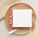 Search for red vertical note cards Monogrammed