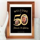 Search for gold 50th birthday party posters Typography