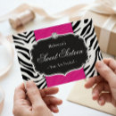 Search for zebra print sweet 16 invitations Girly