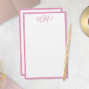Search for pink stationery paper Monogrammed