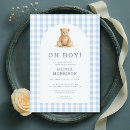 Search for blue gingham baby shower invitations For her