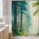 Search for forest tree shower curtains Watercolor