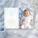 Search for blue and gold christening invitations Elegant modern
