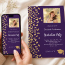 Search for gold confetti graduation invitations High school college university