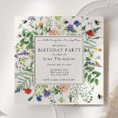 Search for spring square birthday invitations Girl