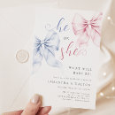 Search for bow gender reveal invitations What will baby be