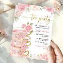 Search for pink and gold tea party invitations High tea garden blooms