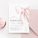 Search for pink bow birthday invitations Preppy