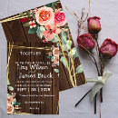 Search for wood background invitations Rustic script