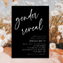 Search for black white gender reveal invitations Elegant
