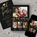 Search for class 2024 graduation invitations Black and gold
