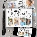 Search for multiple photo graduation invitations Black and white