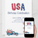 Search for fourth of july birthday invitations Red white blue