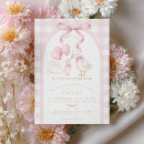 Search for pink gingham invitations Whimsical dreamy script calligraphy