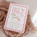 Search for geese invitations Pink bow