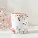 Search for floral name mugs Watercolor